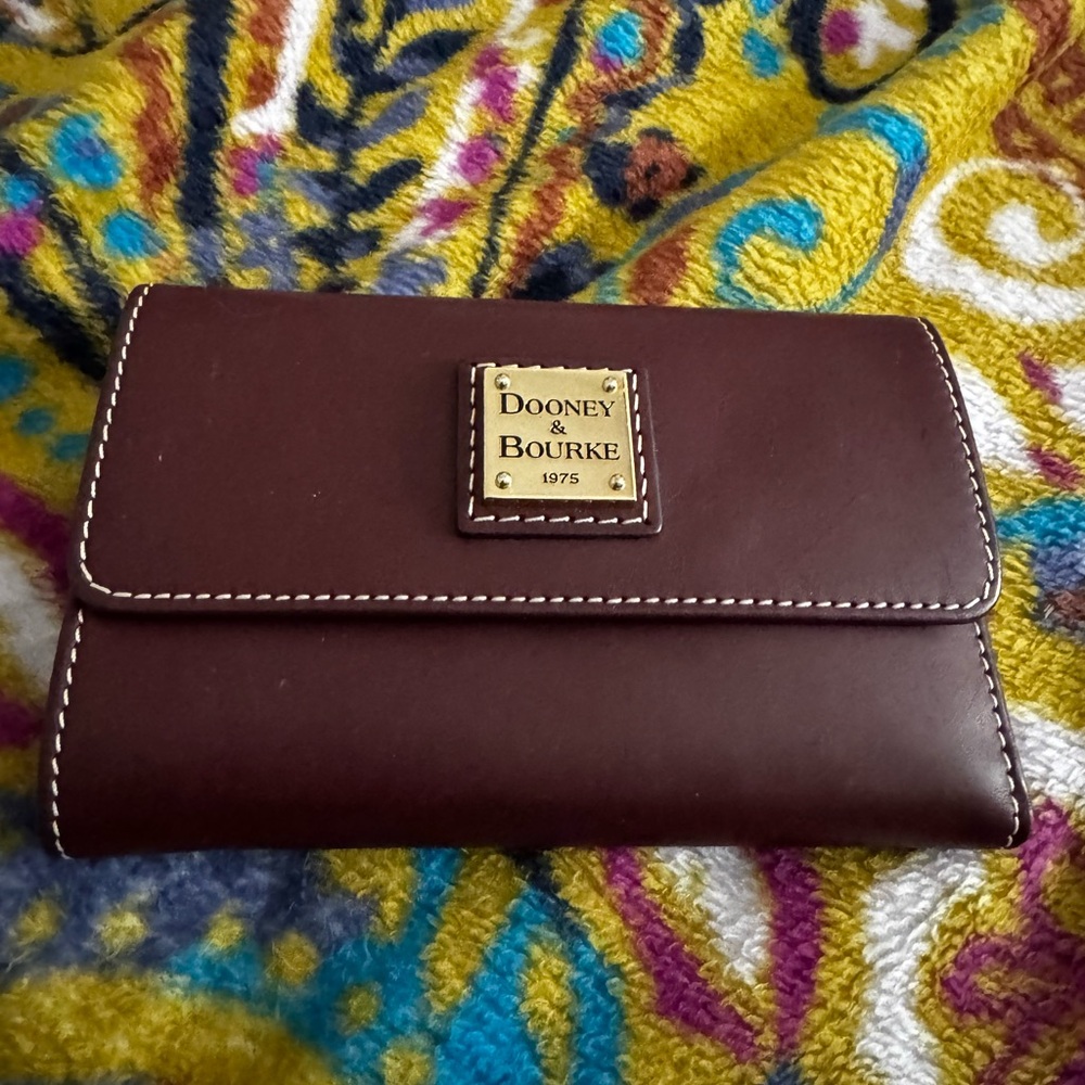 Dooney & Bourke Rich Brown Leather Clutch